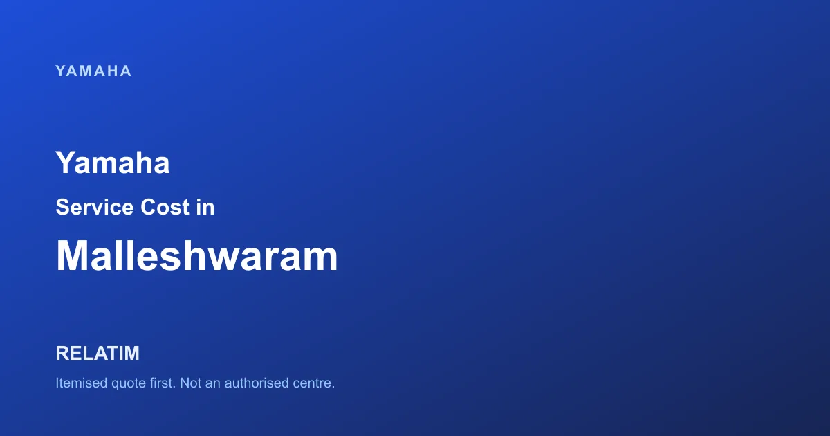 Yamaha Service Cost in Malleshwaram, Bangalore